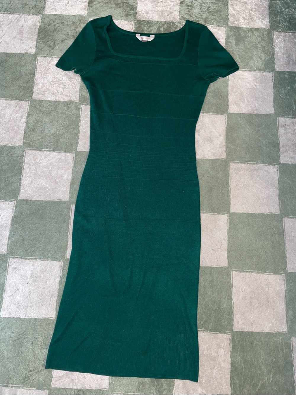 Classic Emerald Green Knit Bodycon Dress